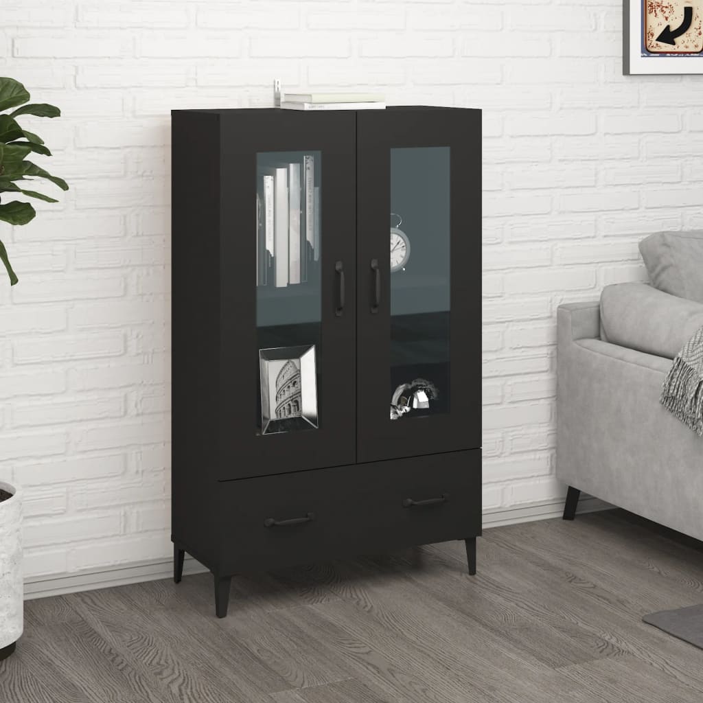 Black upper buffet 70x31x115 cm Engineering wood