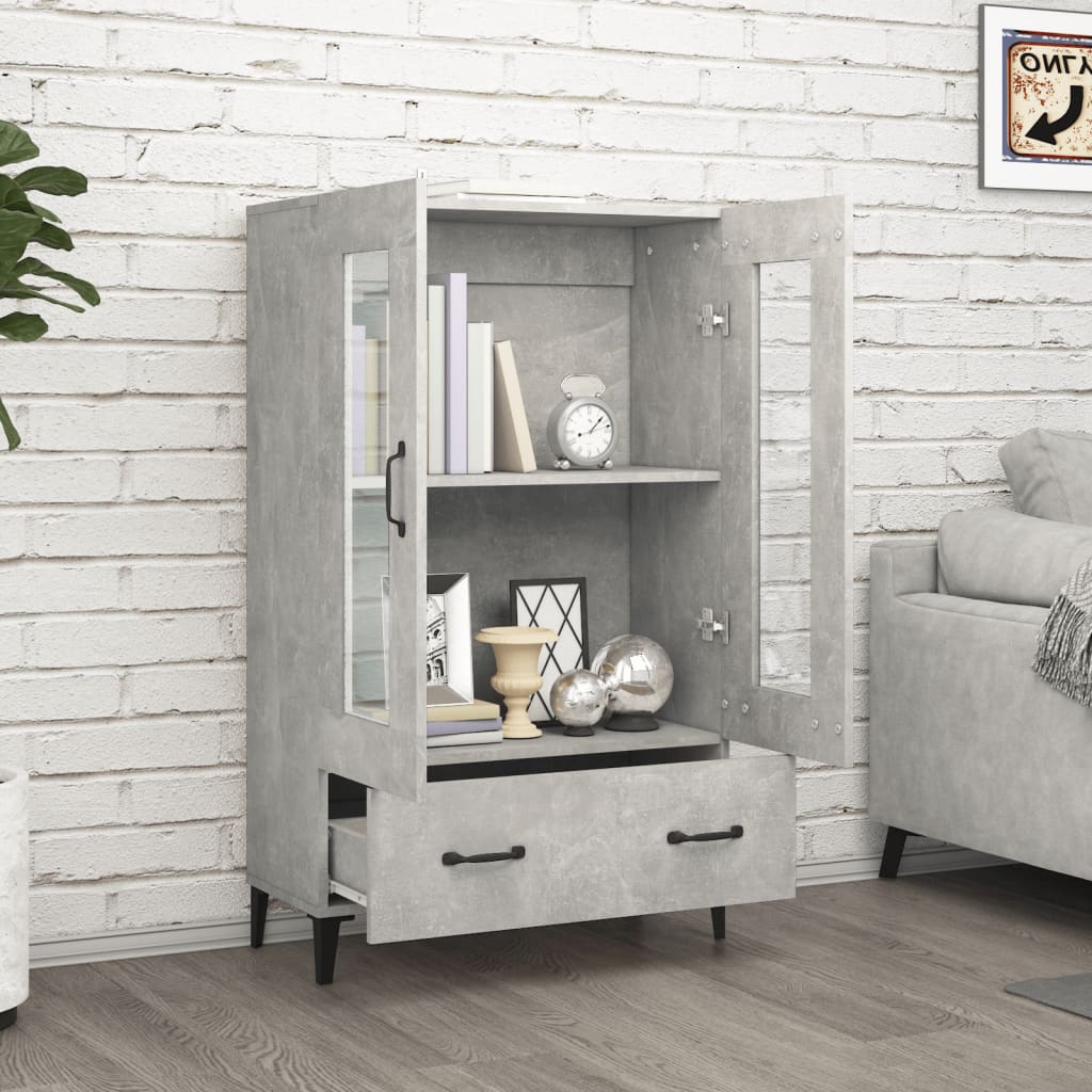 Credenza Grigio cemento 70x31x115 cm MDF