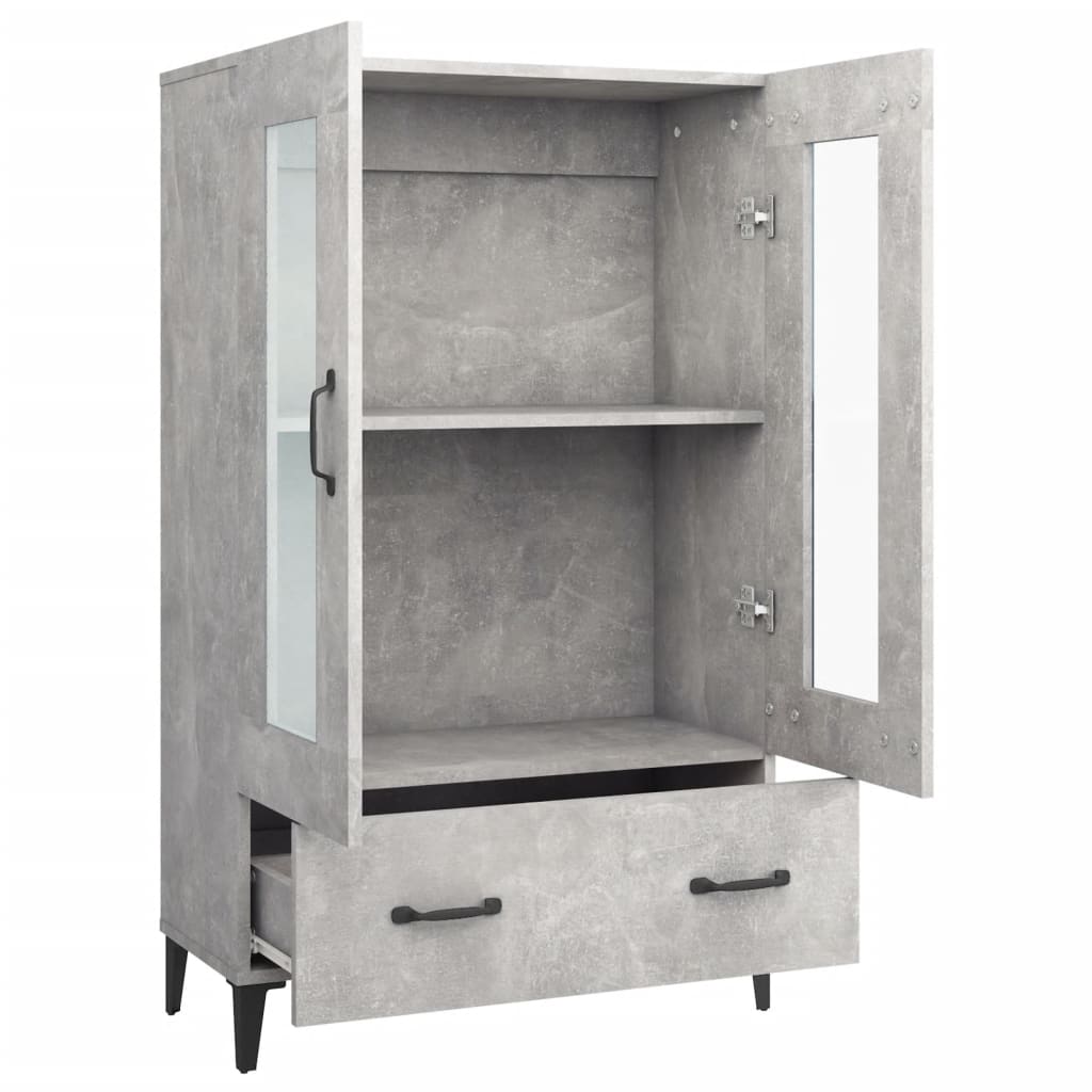 Buffet Gris béton 70x31x115 cm Bois d'ingénierie