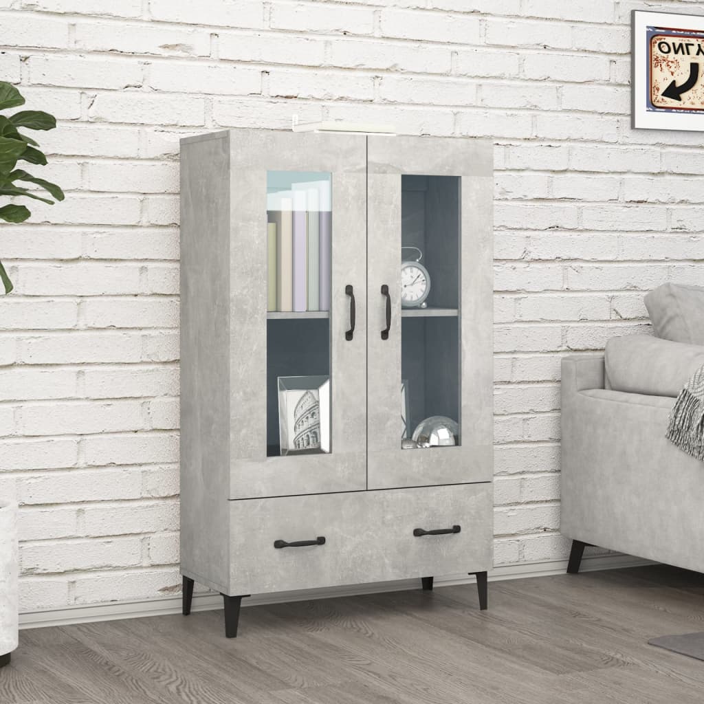 Credenza Grigio cemento 70x31x115 cm MDF