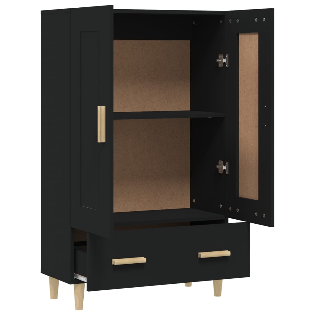 Black upper buffet 70x31x115 cm Engineering wood