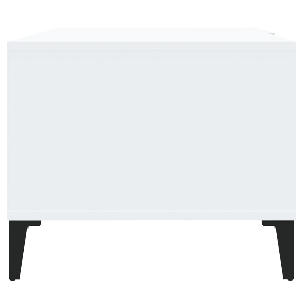 Table basse blanc 90x50x40 cm bois d'ingénierie