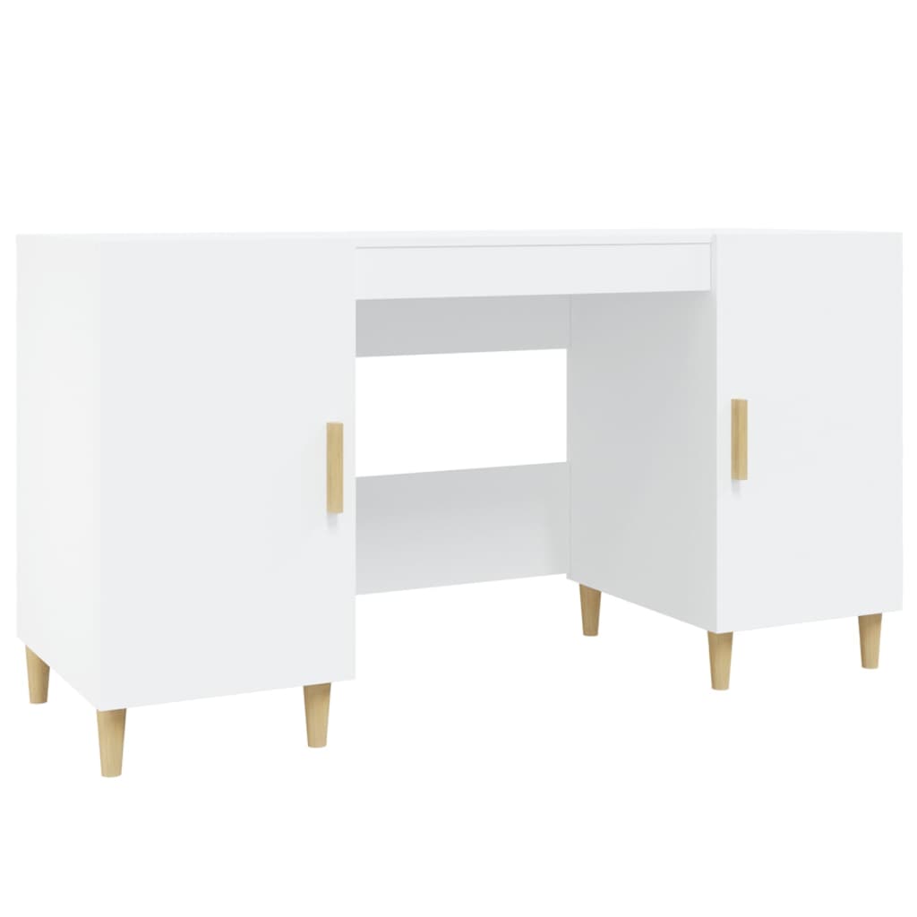 White desk 140x50x75 cm Engineering wood