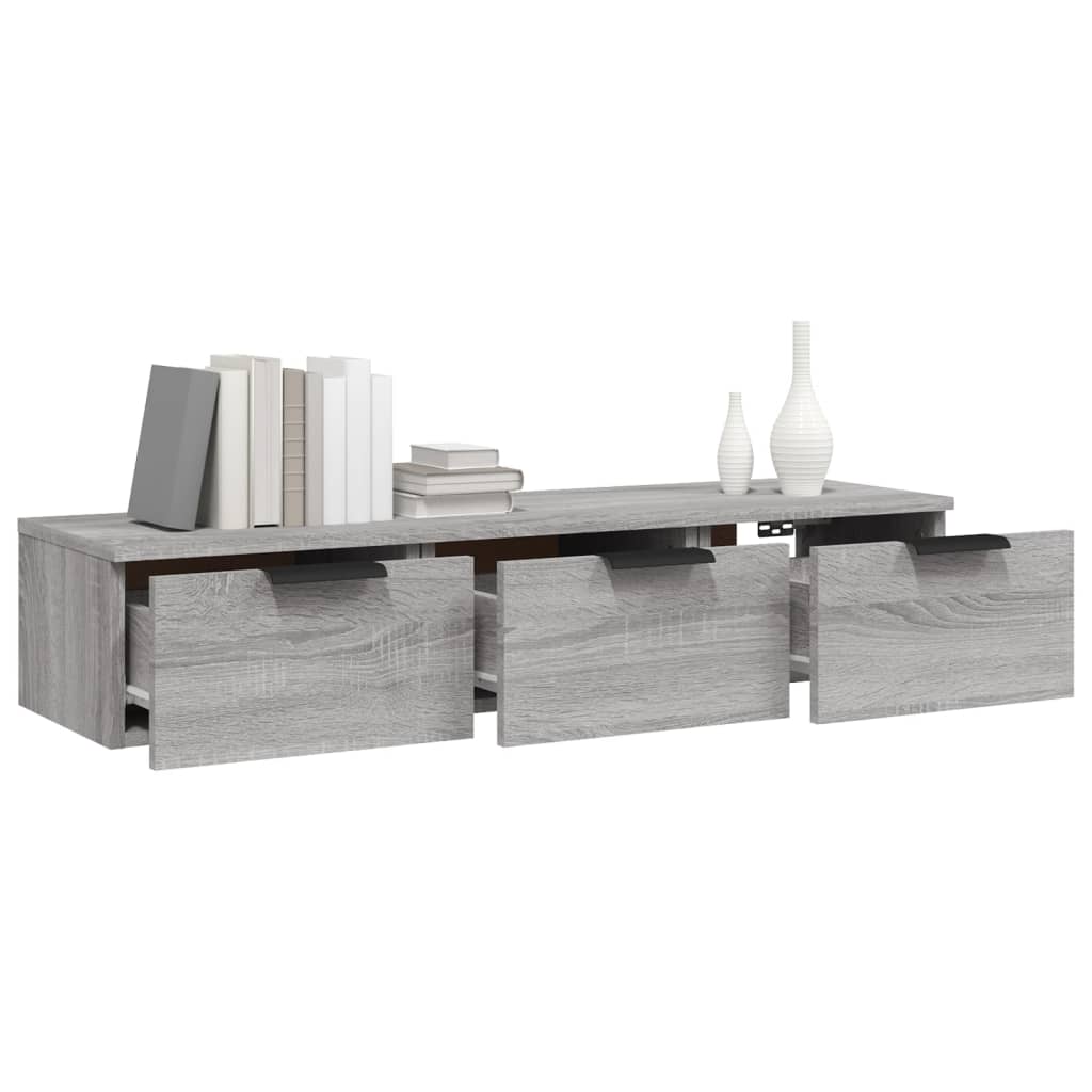 Sonoma Grey Wall Cabinet 102x30x20 cm Ingenieurholz Holz