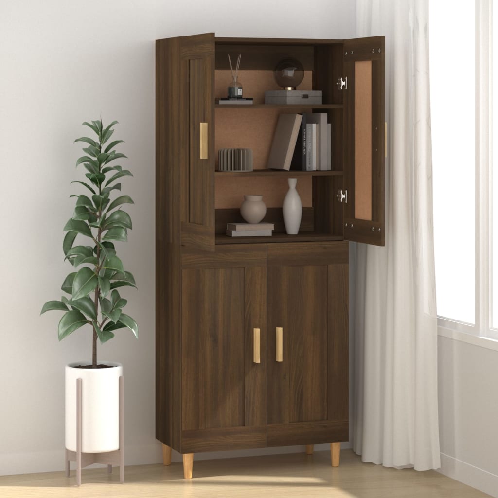 Brown oak buffet 69.5x34x90 cm engineering wood