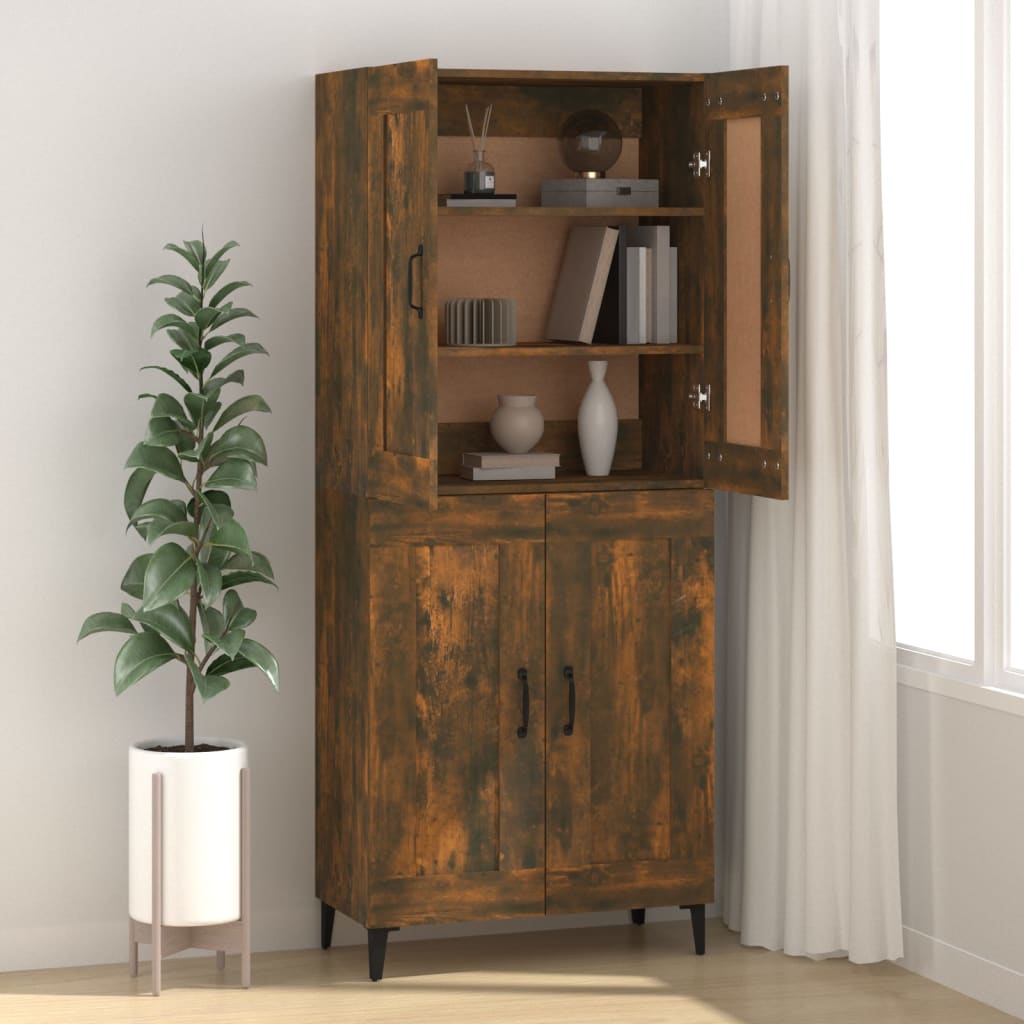 Buffet chêne fumé 69,5x34x90 cm bois d'ingénierie