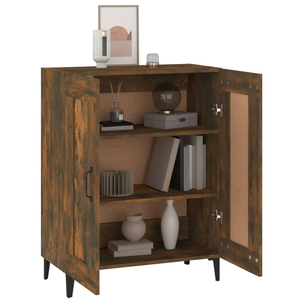 Buffet chêne fumé 69,5x34x90 cm bois d'ingénierie