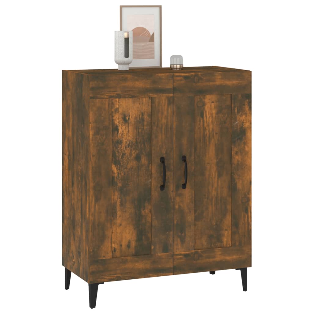 Buffet chêne fumé 69,5x34x90 cm bois d'ingénierie