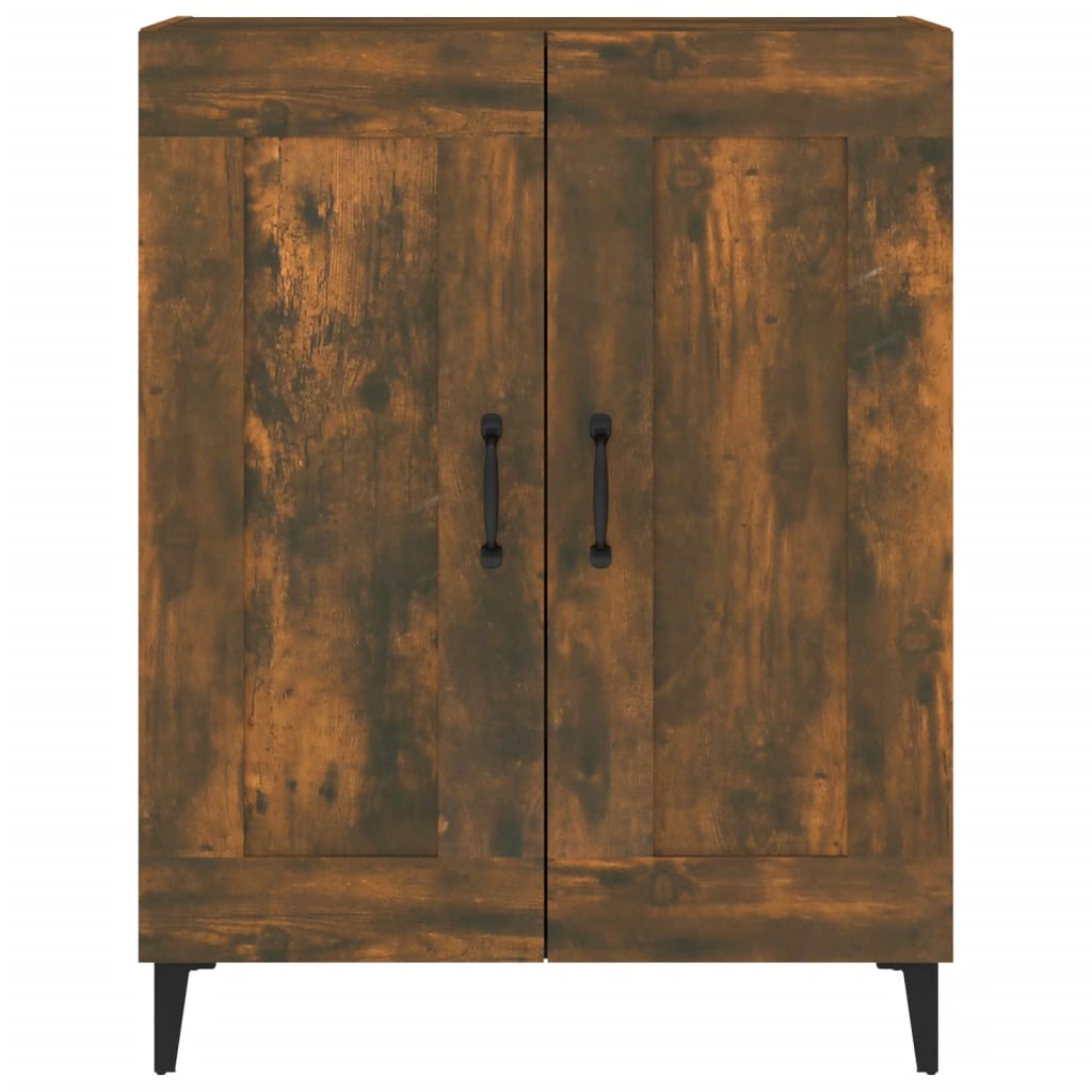 Buffet chêne fumé 69,5x34x90 cm bois d'ingénierie