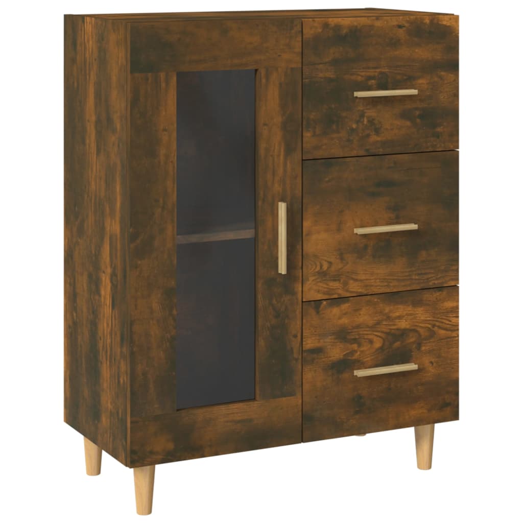 Buffet chêne fumé 69,5x34x90 cm bois d'ingénierie