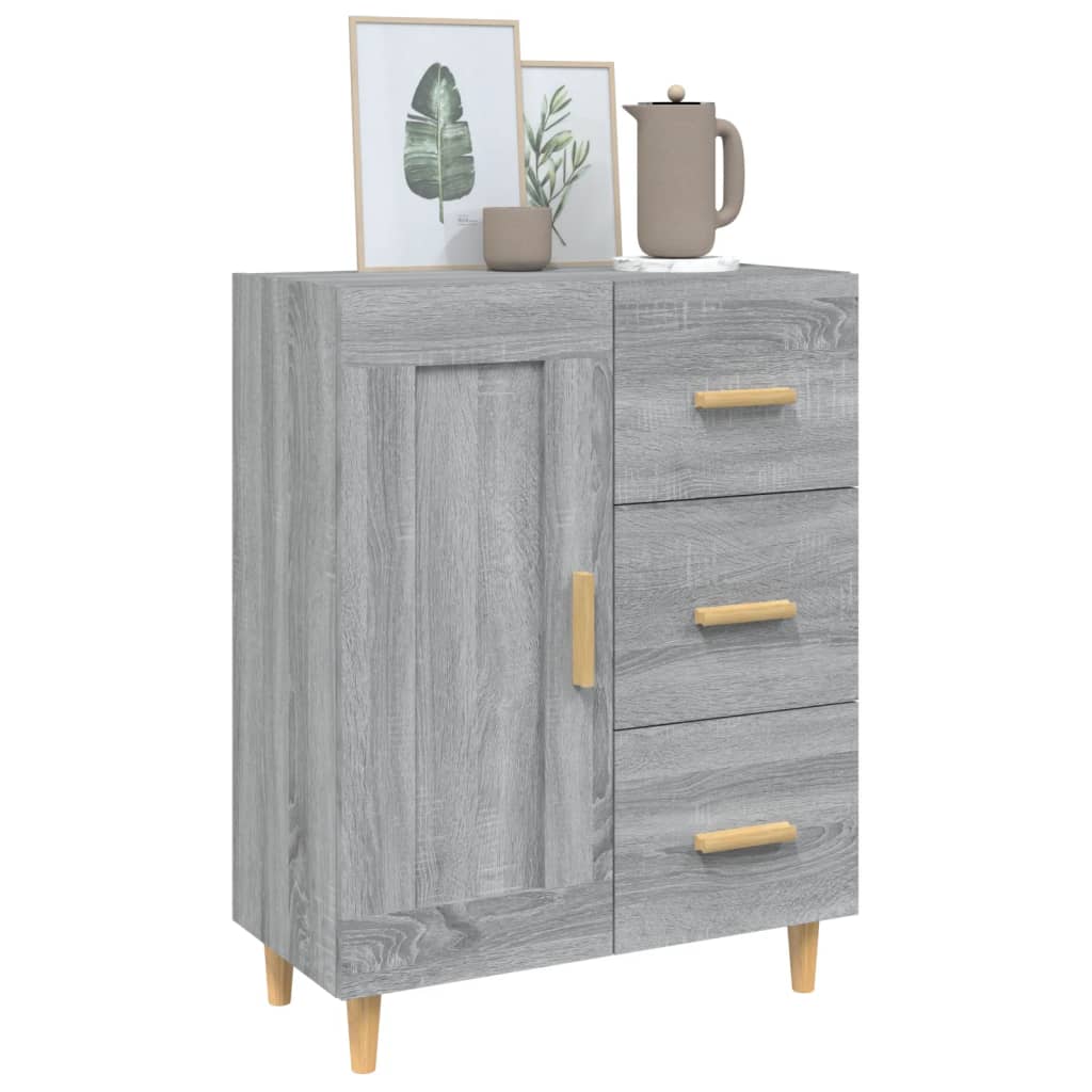 Credenza Sonoma grigia 69,5x34x90 cm MDF