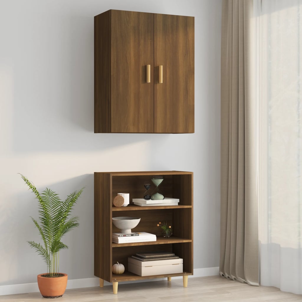 Braune Eiche Hanging Cabinet 69.5x34x90 cm