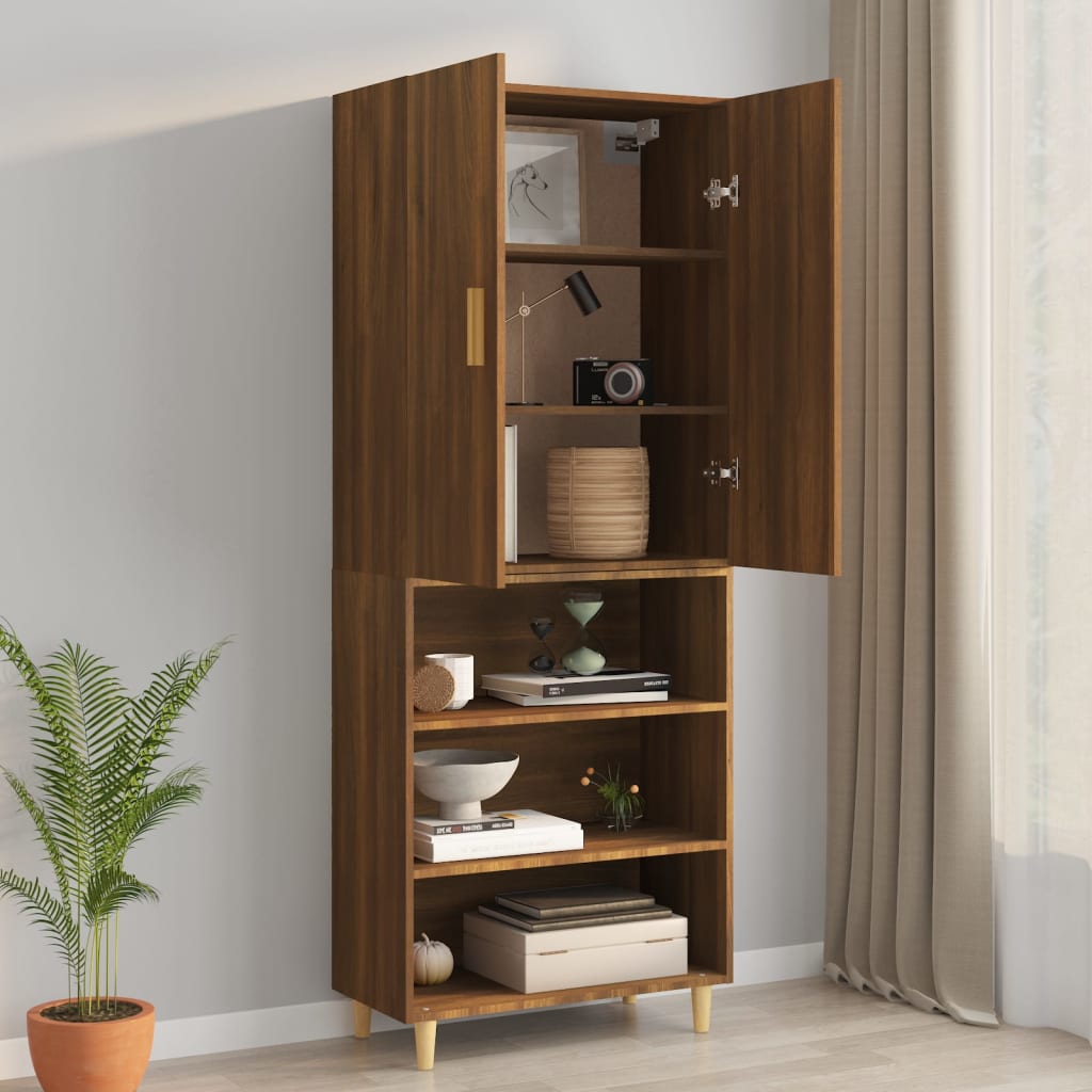 Braune Eiche Hanging Cabinet 69.5x34x90 cm