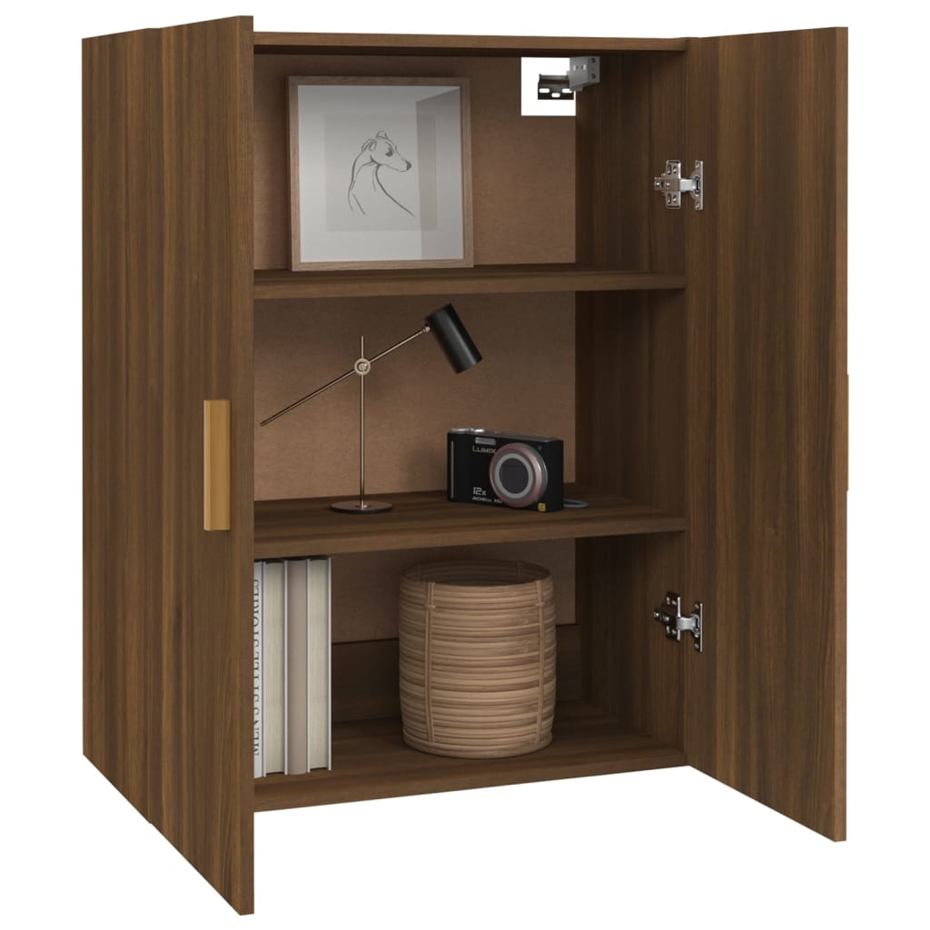 Brown oak hanging cabinet 69.5x34x90 cm