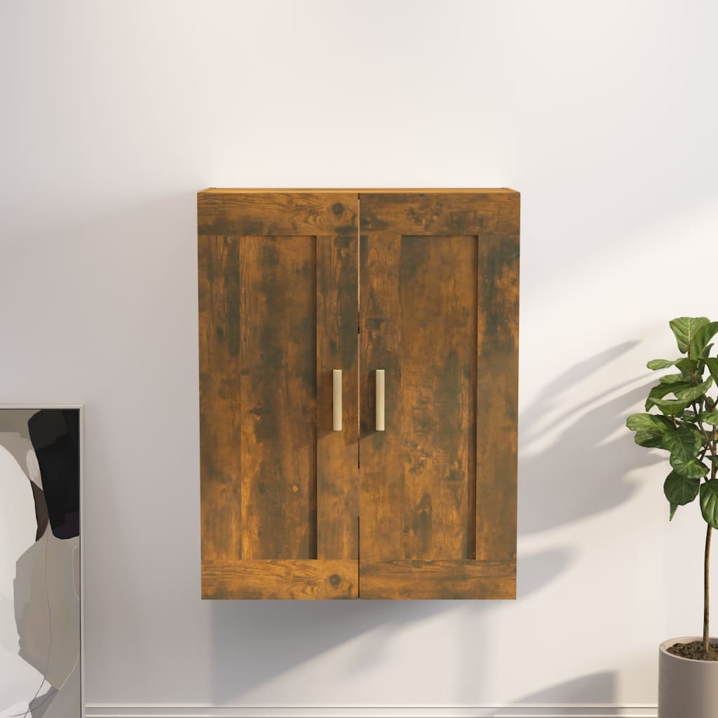 Smoked oak wall cabinet 69.5x32.5x90 cm engineering wood