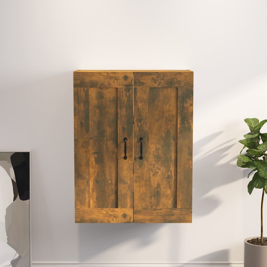 Suspended wall cabinet smoked oak 69.5x32.5x90 cm