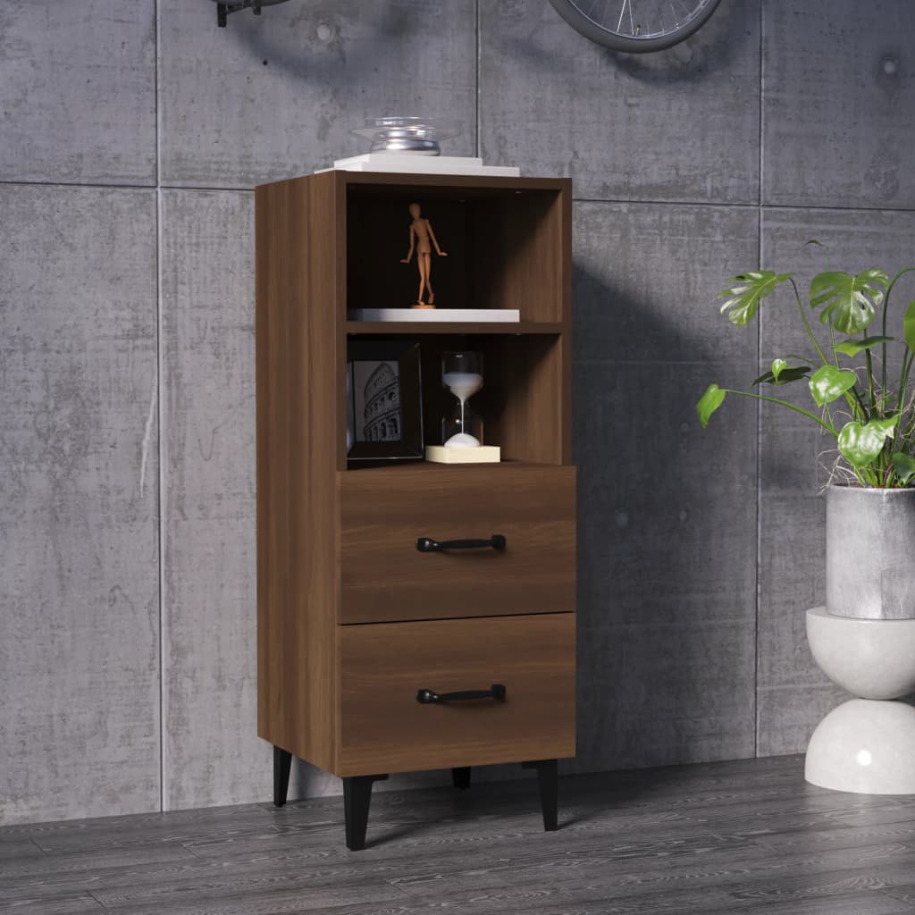 Brown oak buffet 34.5x34x90 cm Engineering wood