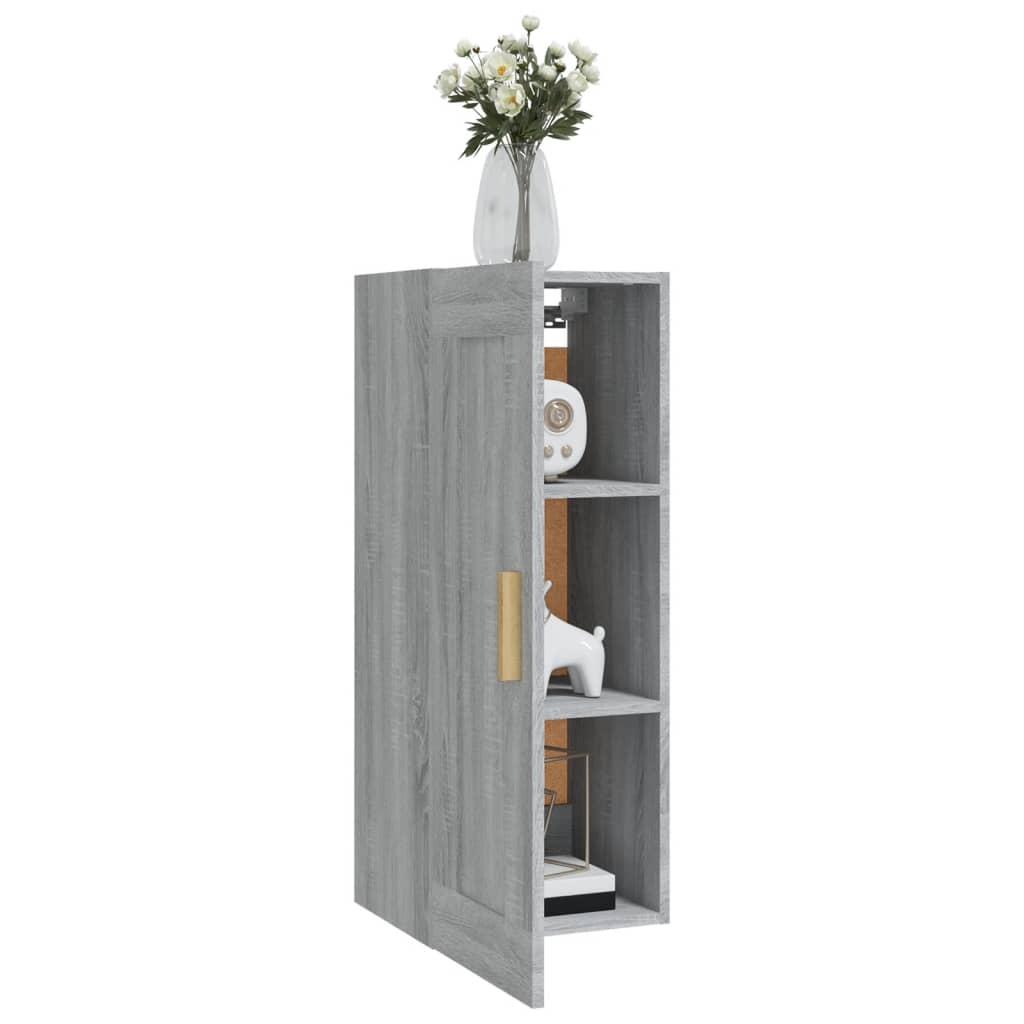 Sonoma Grey Wall Cabinet 35x34x90 cm Engineering Holz