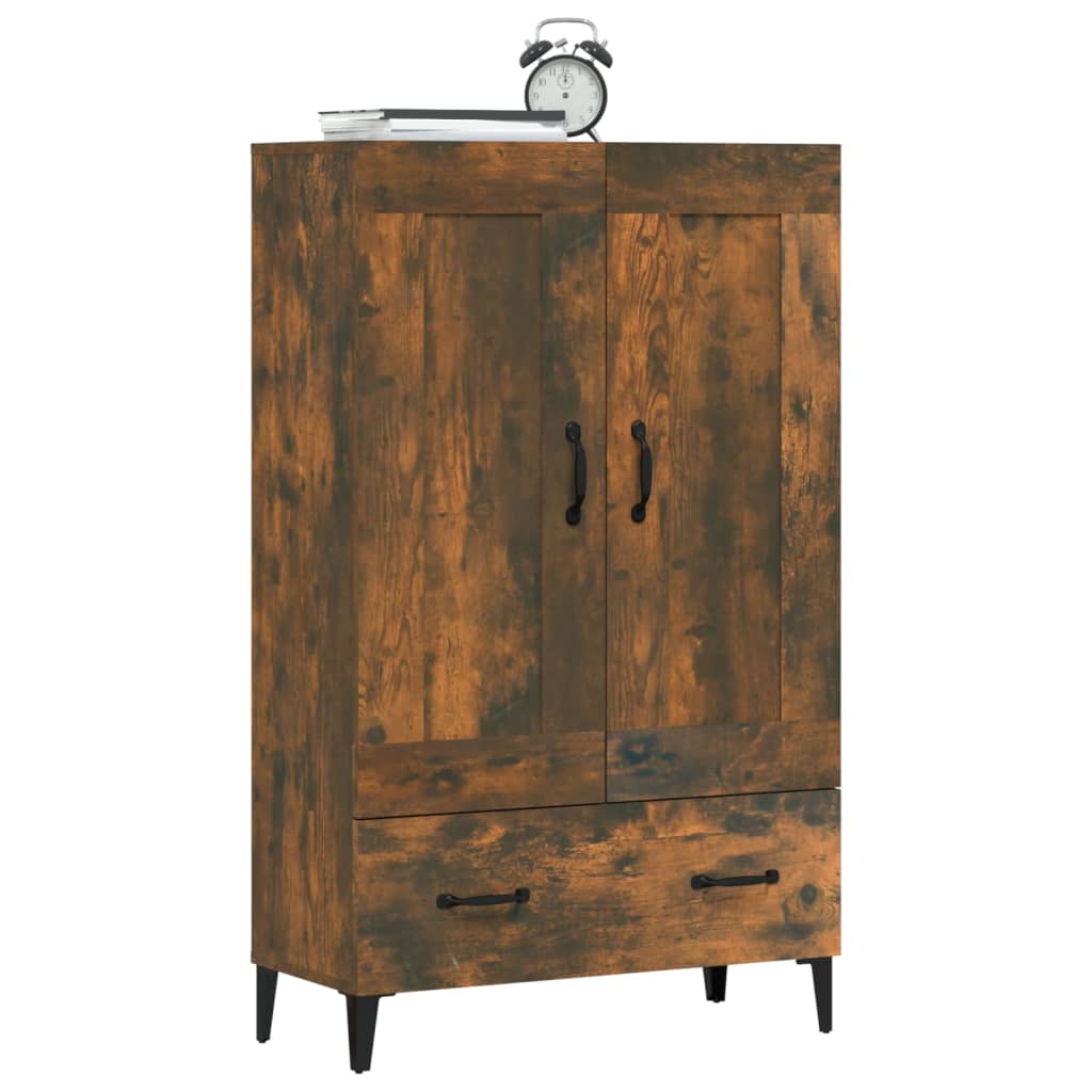 Buffet haut Chêne fumé 70x31x115 cm Bois d'ingénierie