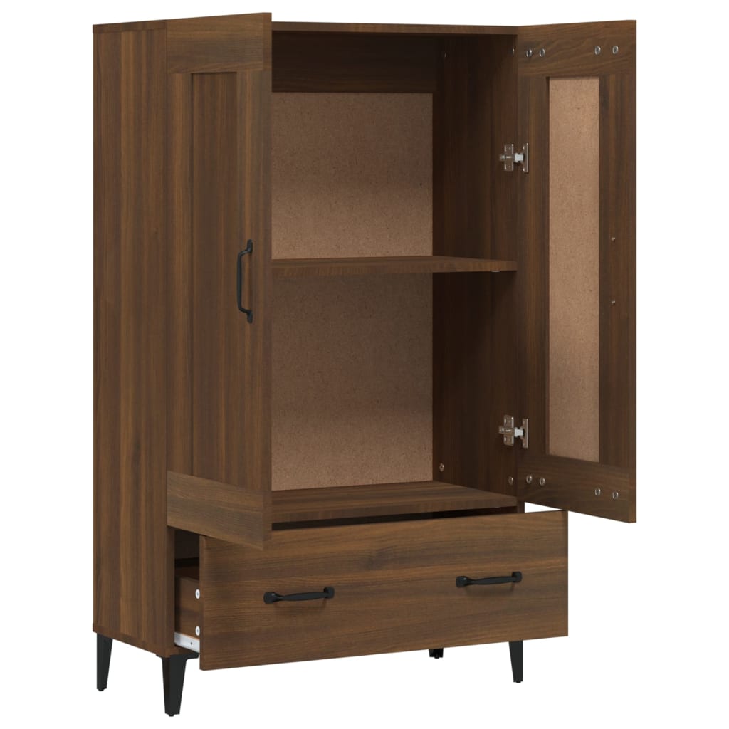 Brown oak buffet 70x31x115 cm engineering wood