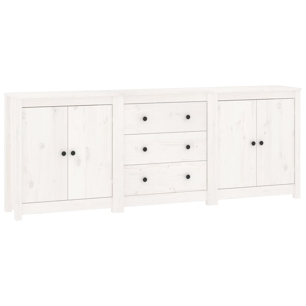White buffet 210x35x80 cm solid pine wood