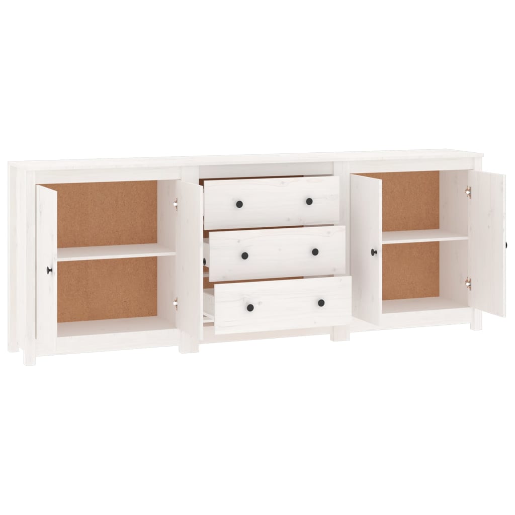 White buffet 210x35x80 cm solid pine wood