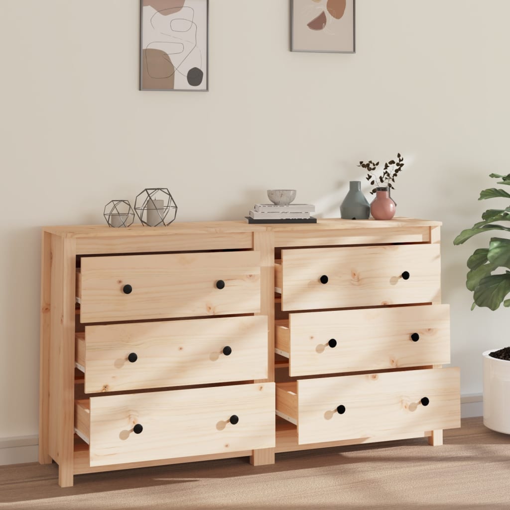 Credenza 140x35x80 cm Legno di pino massiccio