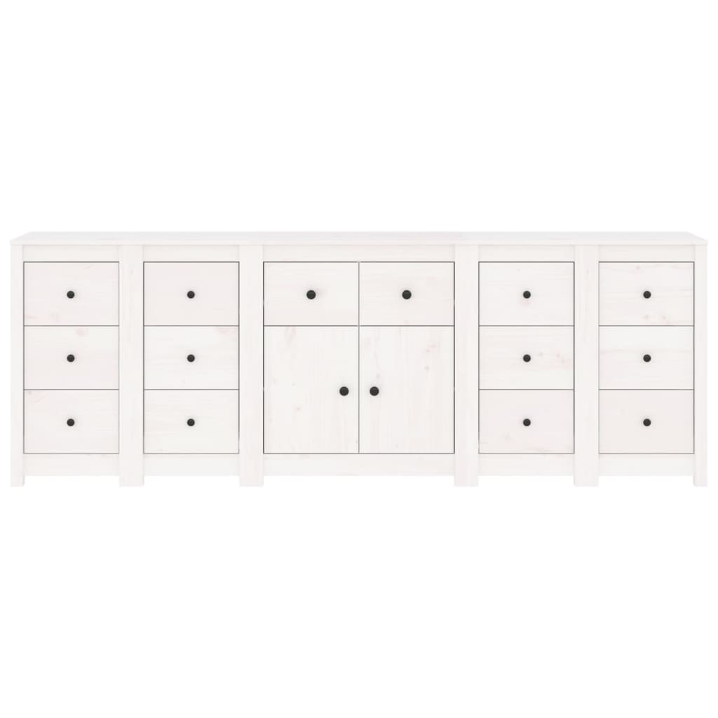 White buffet 230x35x80 cm solid pine wood