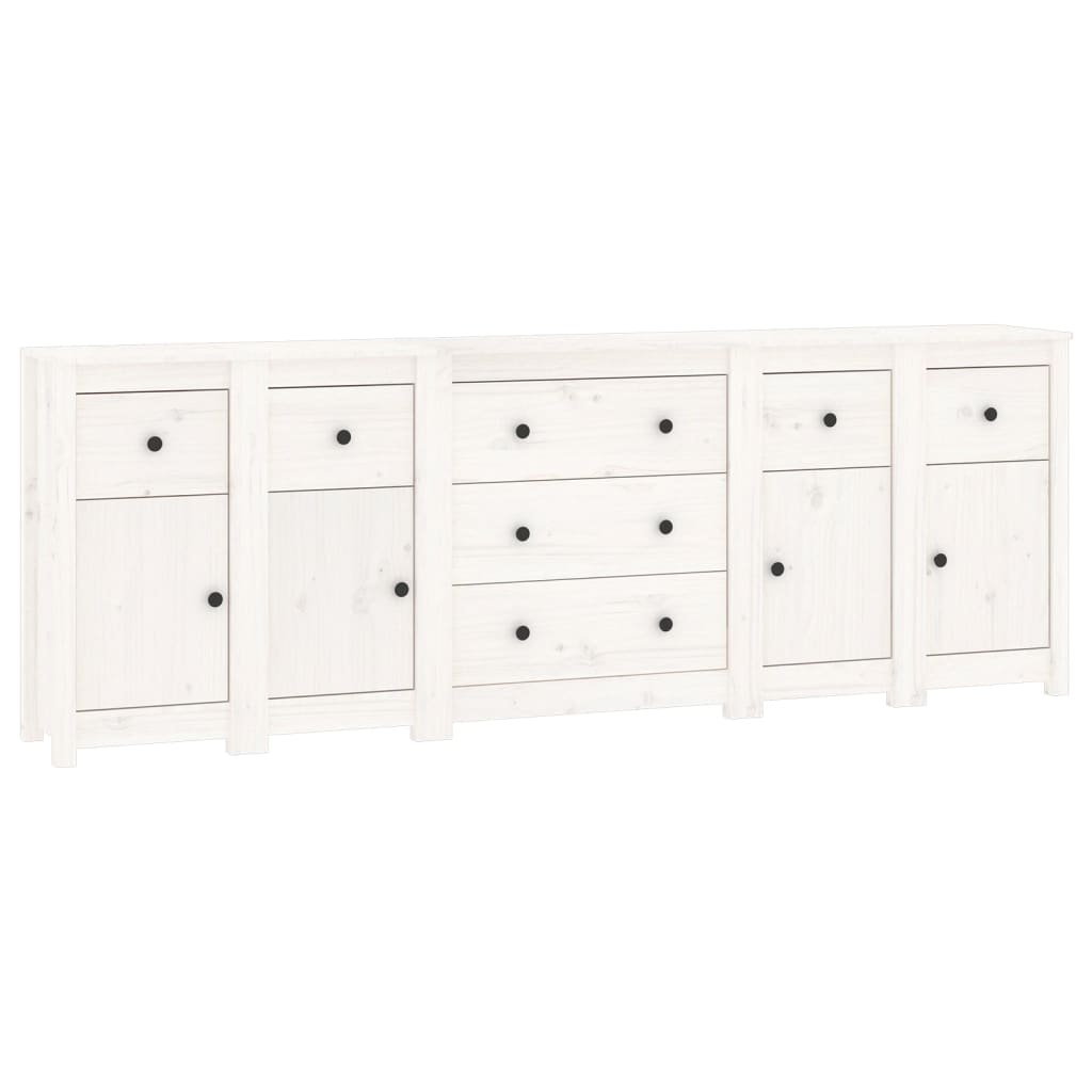 White buffet 230x35x80 cm solid pine wood