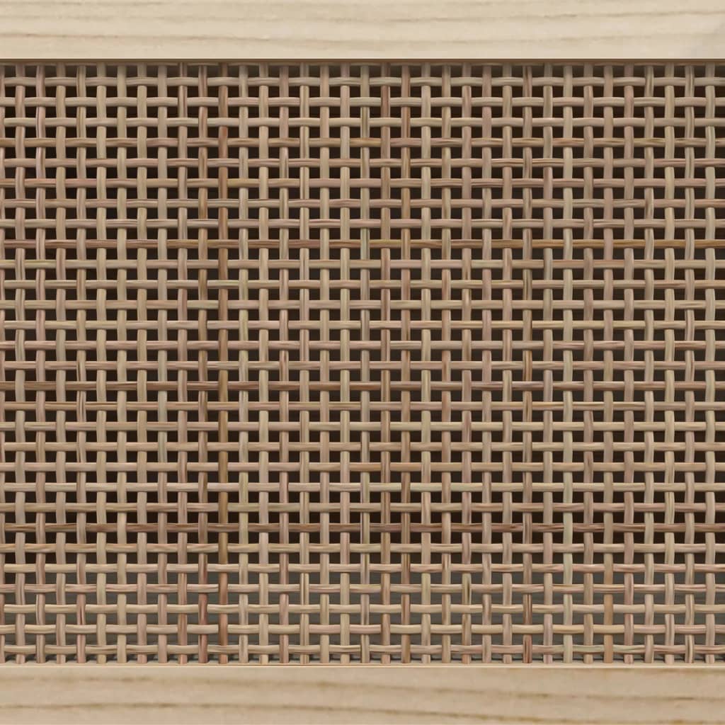 Credenza marrone 60x30x70 cm Legno di pino massiccio e rattan naturale