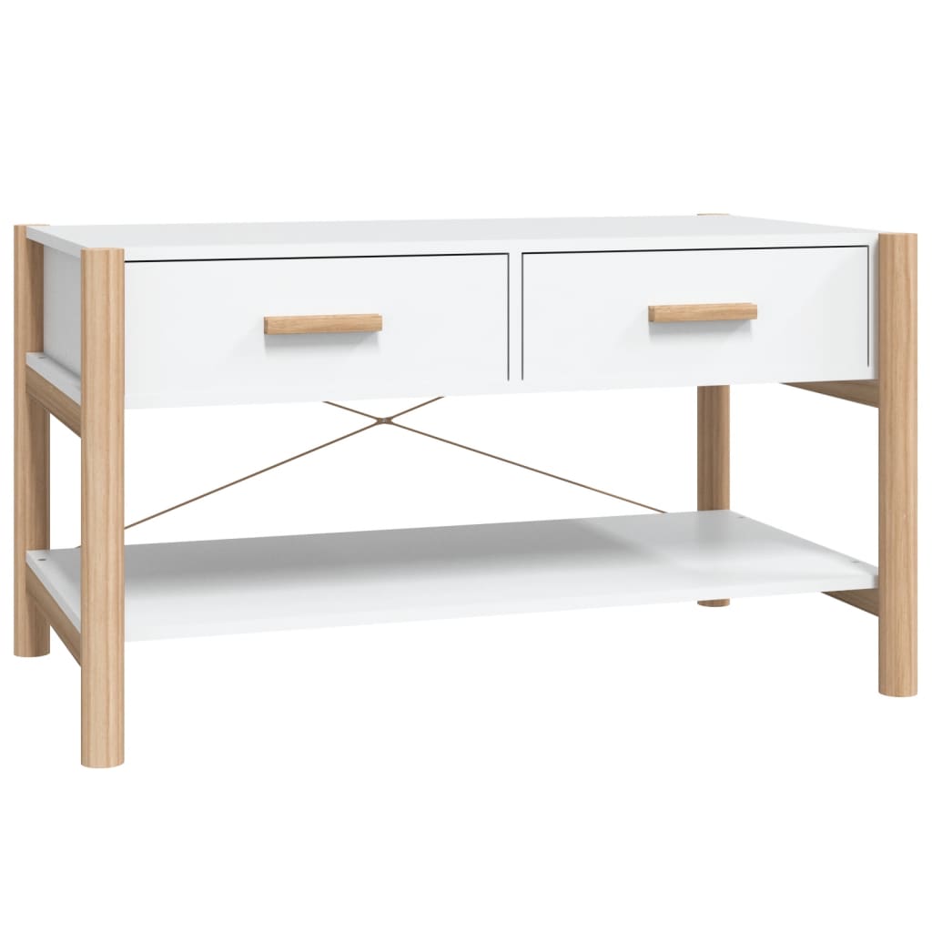 White coffee table 82x48x45 cm Engineering wood