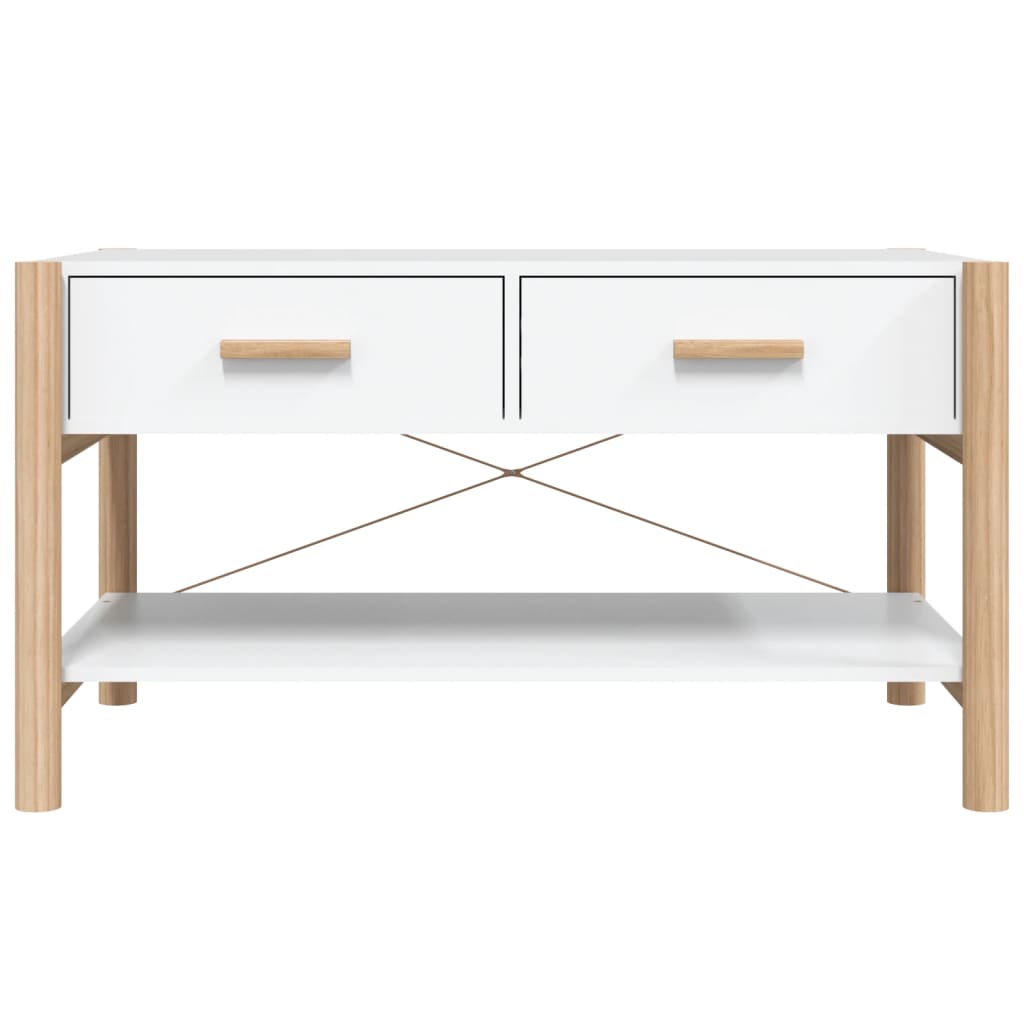 White coffee table 82x48x45 cm Engineering wood
