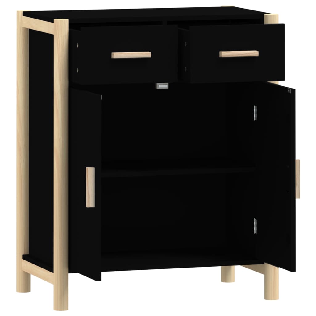 Buffet Noir 62x38x75 cm Bois d'ingénierie