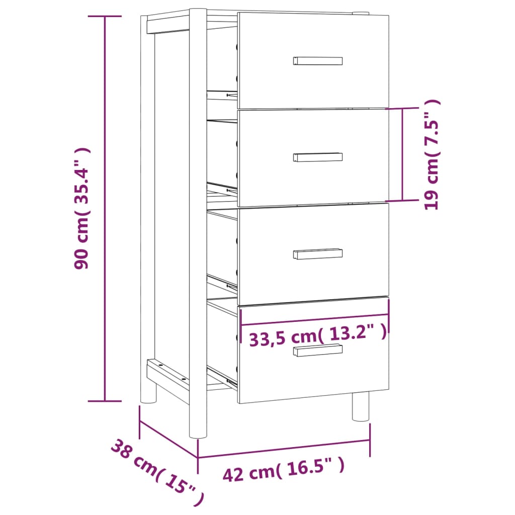 Buffet haut Blanc 42x38x90 cm Bois d'ingénierie