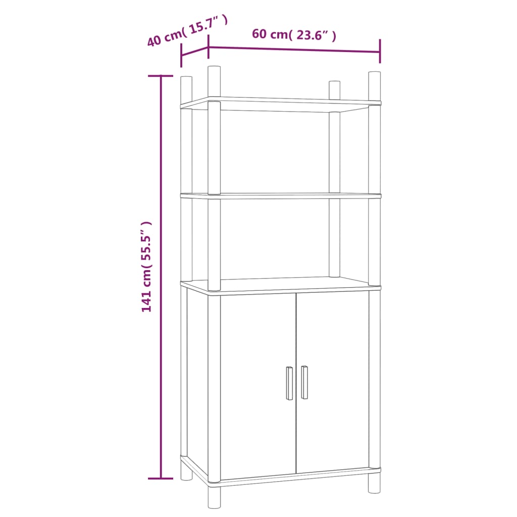 Buffet haut Blanc 60x40x141 cm Bois d'ingénierie