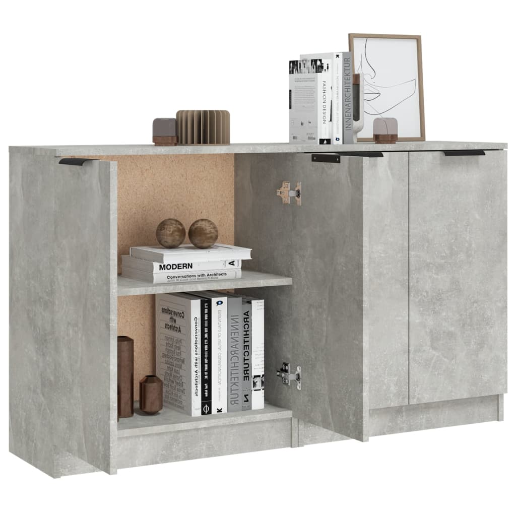 Buffets 2 pcs gray concrete 60x30x70 cm engineering wood