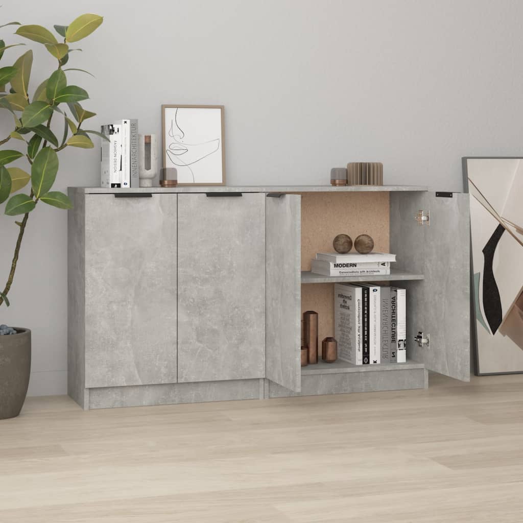 Credenze 2 pz Grigio cemento 60x30x70 cm MDF