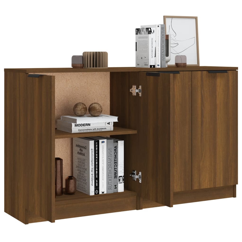 Buffets 2 pcs brown oak 60x30x70 cm engineering wood