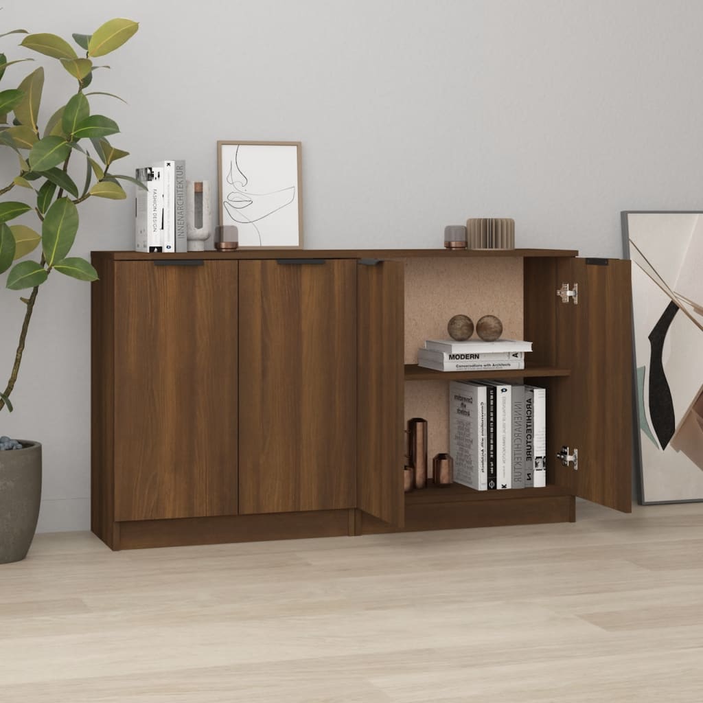 Buffets 2 pcs brown oak 60x30x70 cm engineering wood