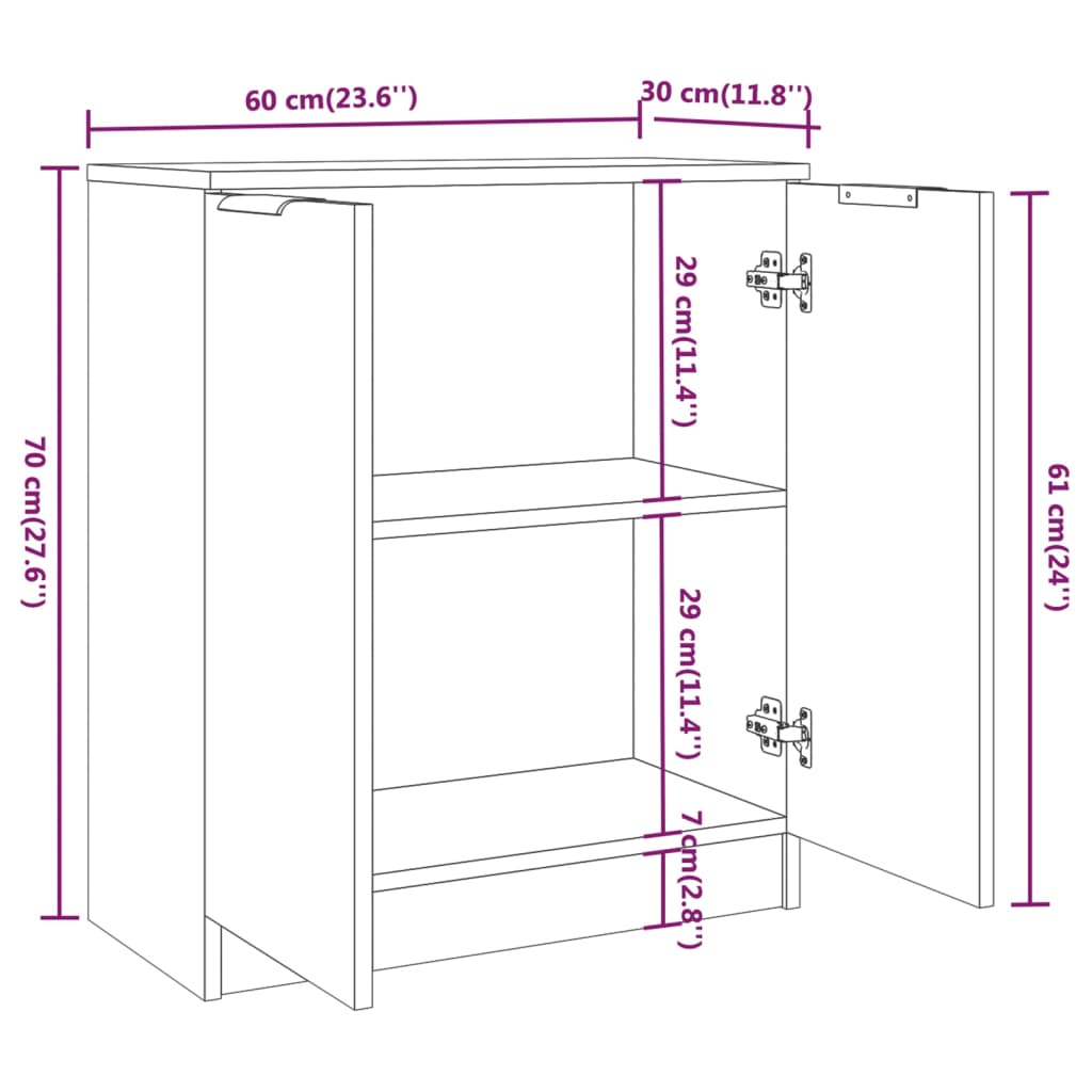 Buffets 3 pcs Sonoma Sonoma Engineering wood