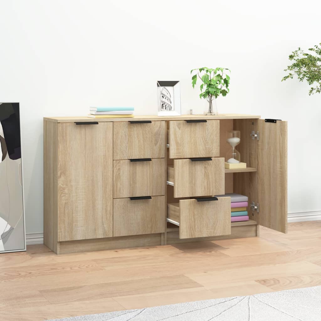 Buffets 2 PCs Sonoma Oak 60x30x70 cm Engineering Holz