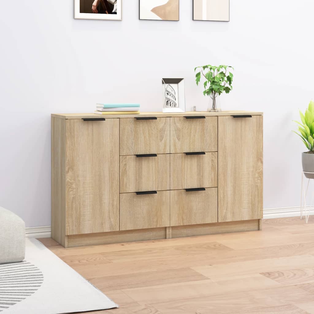 Buffets 2 PCs Sonoma Oak 60x30x70 cm Engineering Holz