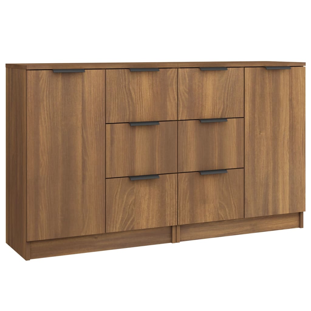 Buffets 2 pcs brown oak 60x30x70 cm engineering wood