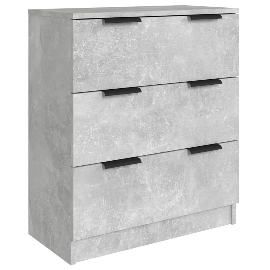 Buffets 3 pcs Gris béton Bois d'ingénierie