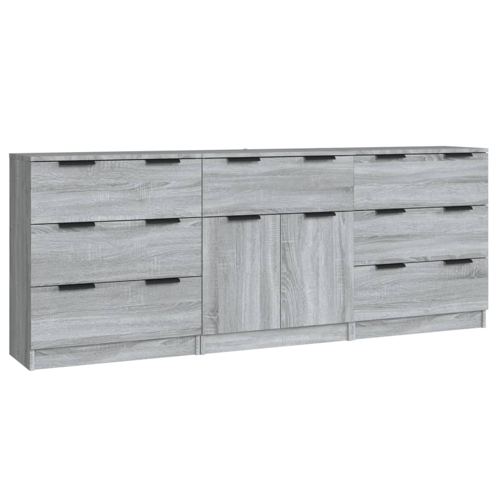 Buffets 3 PCs Sonoma Grey Wood Engineering