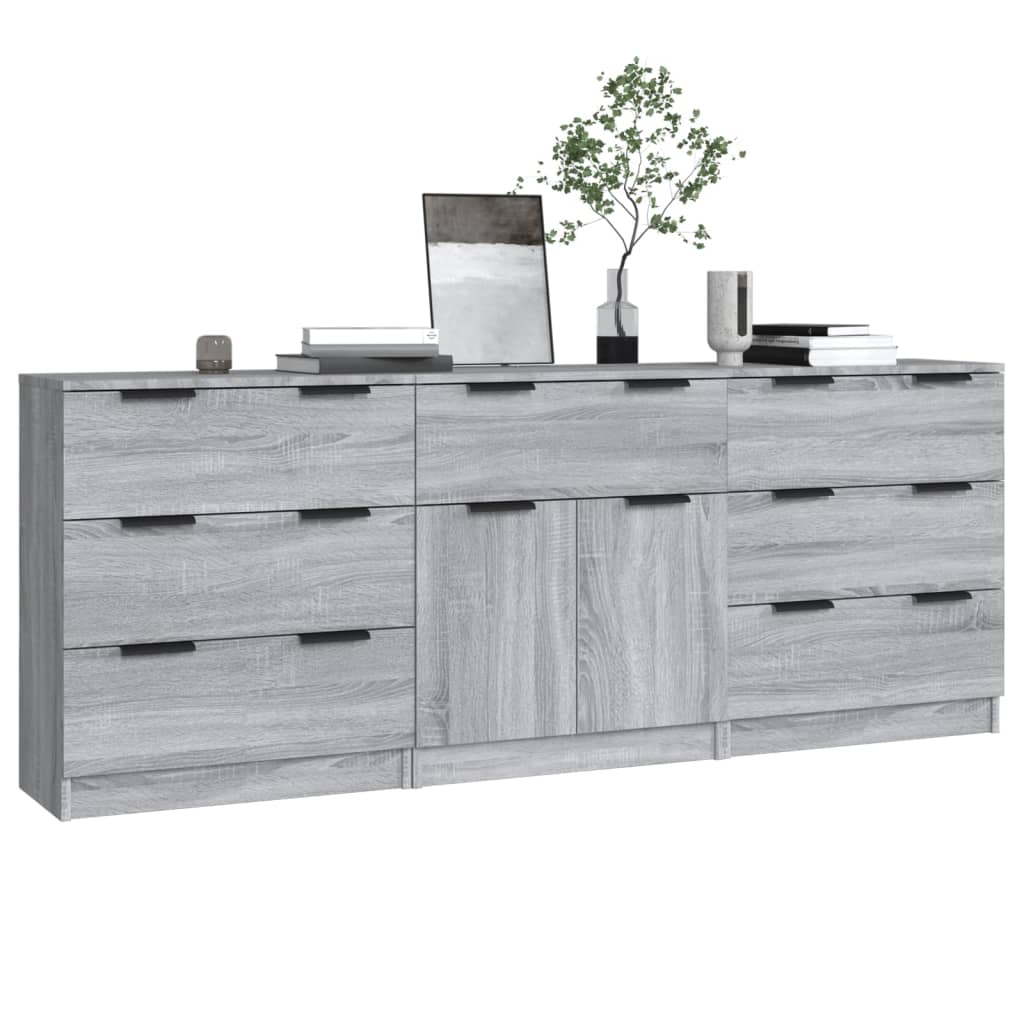 Buffets 3 PCs Sonoma Grey Wood Engineering