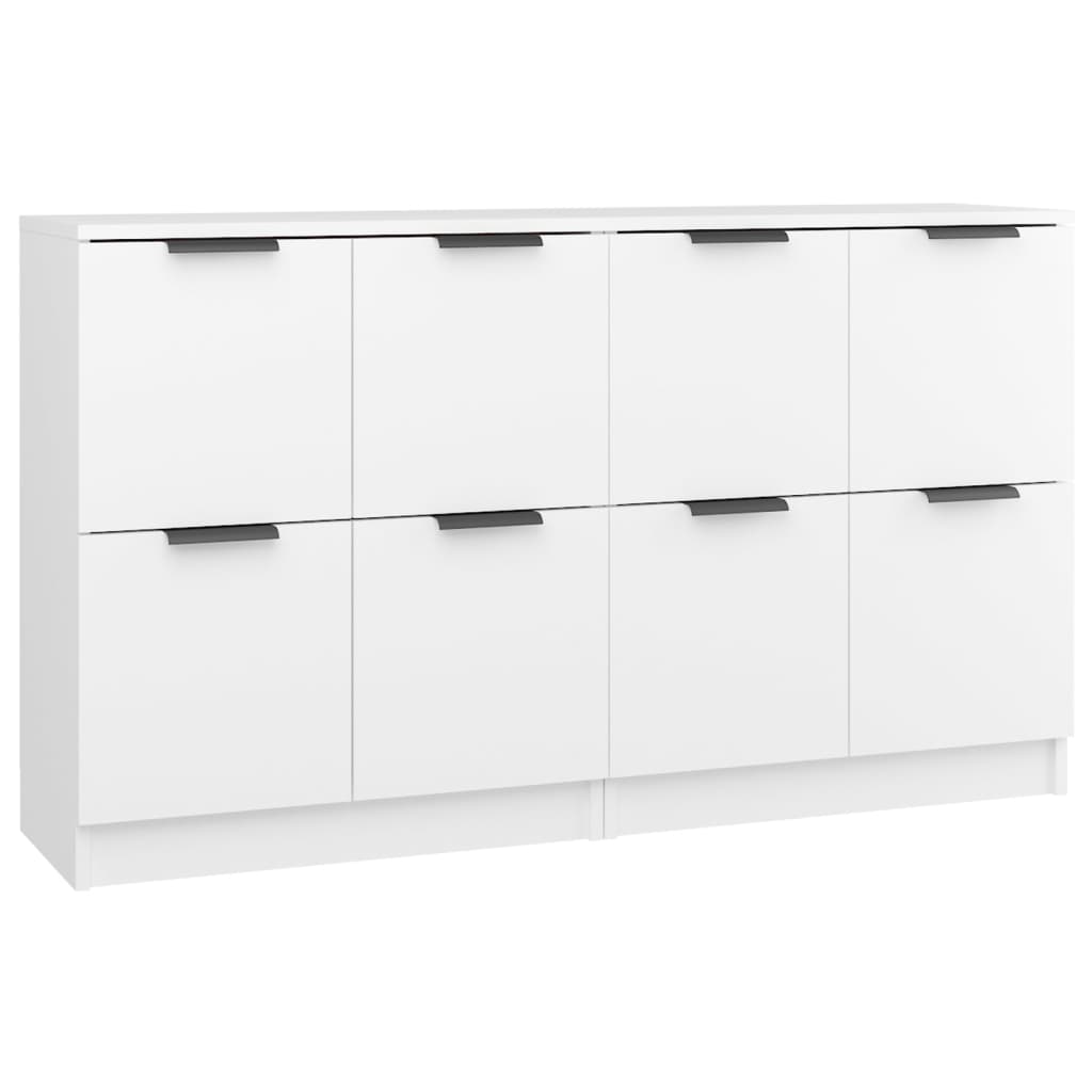 Buffets 2 pcs Blanc 60x30x70 cm Bois d'ingénierie