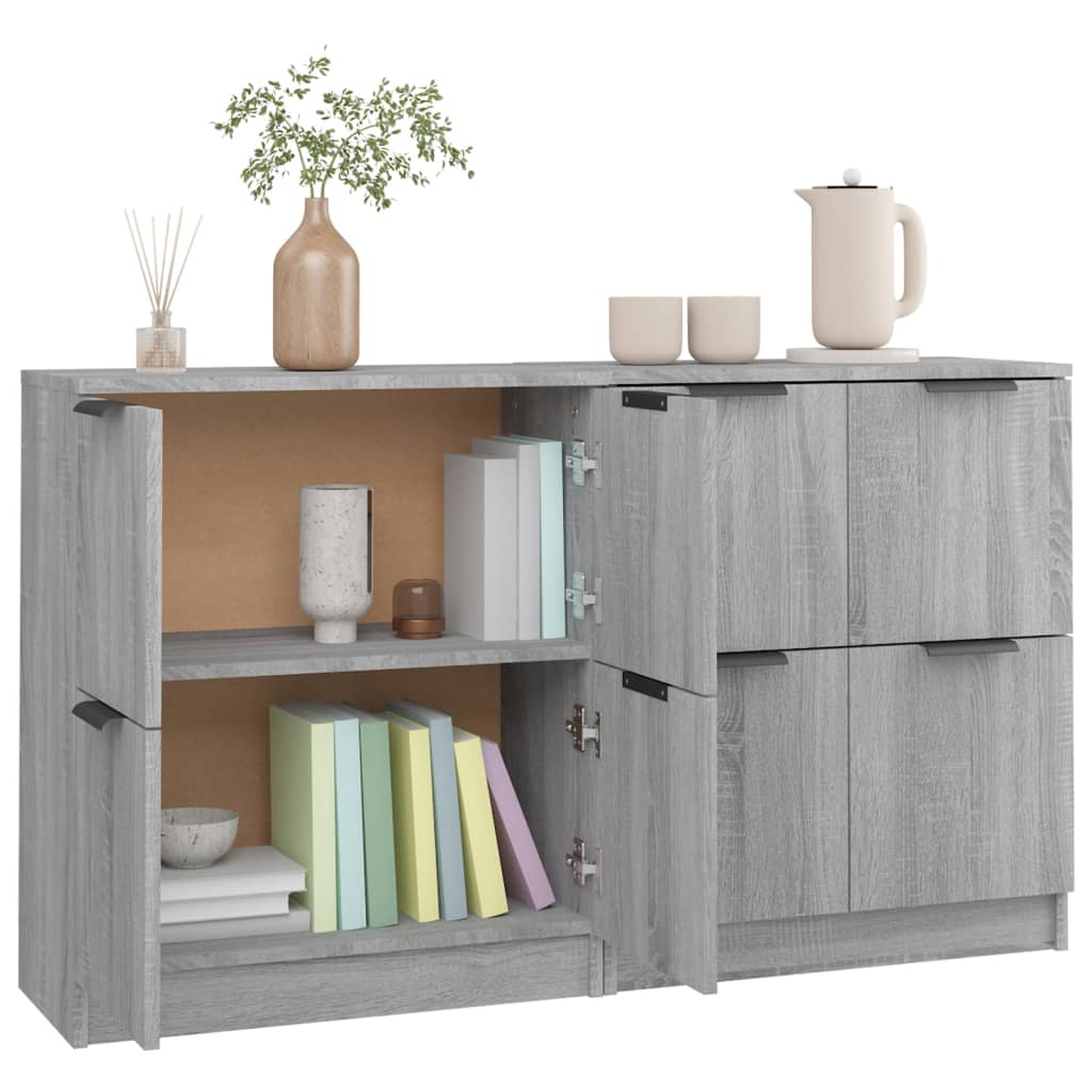 Buffets 2 pcs Sonoma gris 60x30x70 cm Bois d'ingénierie