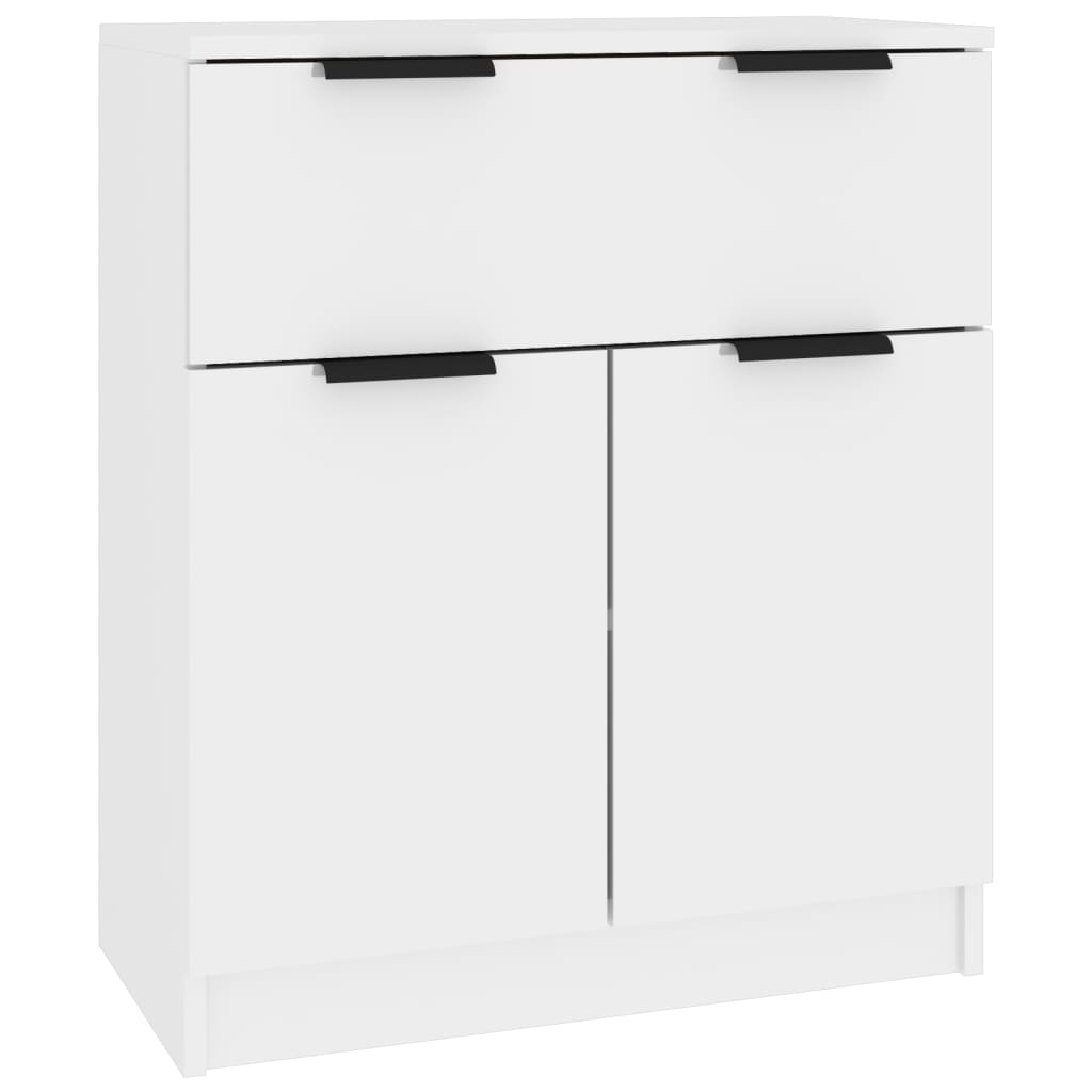 Buffets 3 pcs blanc brillant bois d'ingénierie