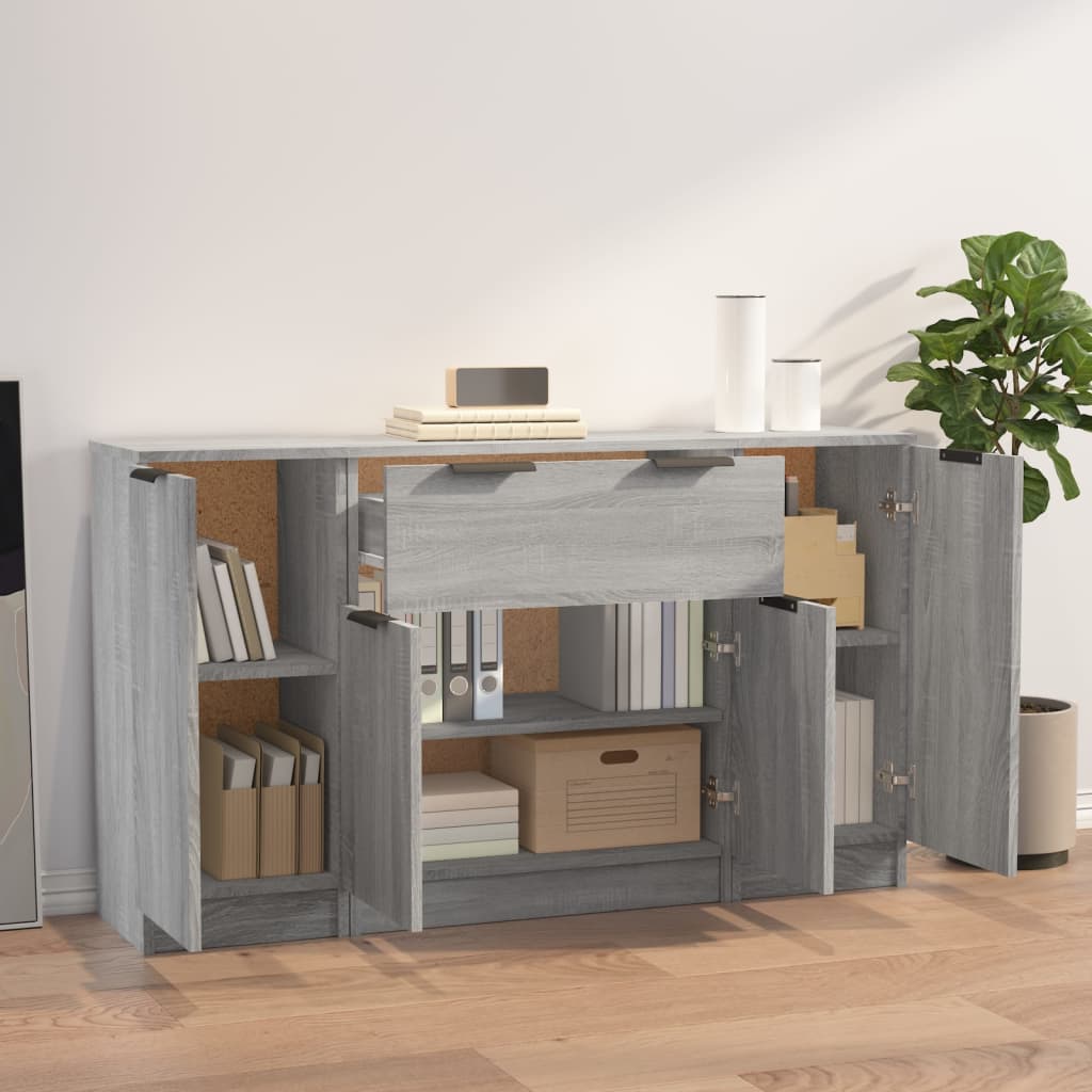 Buffets 3 PCs Sonoma Grey Wood Engineering